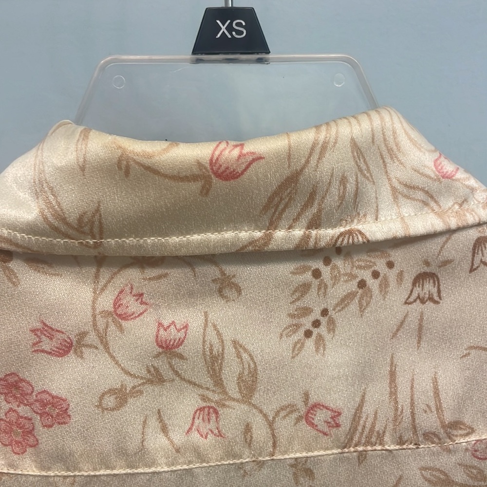 1960s The Villager Vintage Floral Silk Blouse - Picture 5 of 6